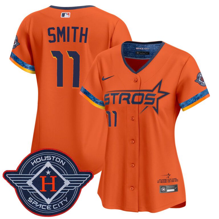Women Houston Astros #11 Smith orange 2025 City Connect Vapor Limited Stitched Jersey